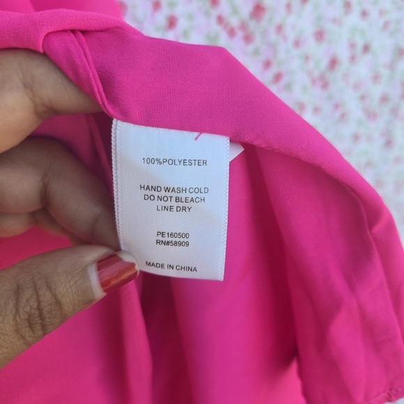 NWT Gianni Bini Hot Pink Ruffle Halter Neck Off Shoulder Tunic Mini Dress Size L - Picture 4 of 6